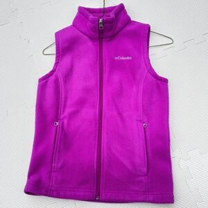 Columbia Fleece Vest Girls Kids Size M 10 12‎ Purple Zip Up Outerwear, Winter
